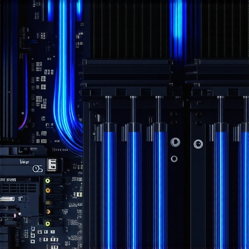 Close-up of a 360mm liquid cooling radiator with static pressure fans in a workstation PC.