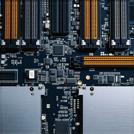 A close-up of a high-performance NVMe SSD installed on a workstation motherboard with a dedicated thermal heatsink.