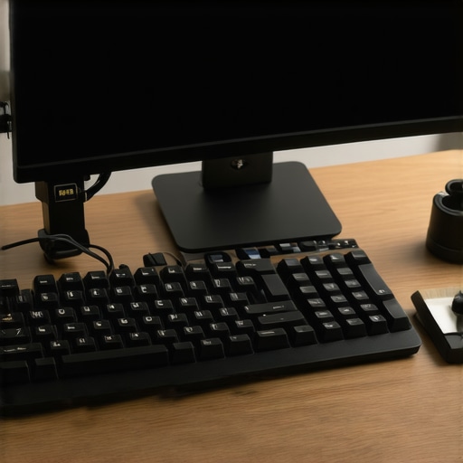Professional Workstation Maintenance Gear Maintenance tools including a colorimeter and cleaning brush on a workstation desk.