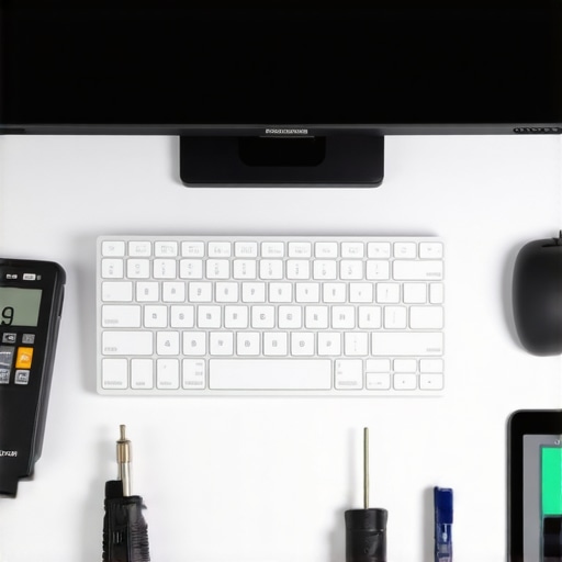 Professional Workstation Maintenance Tools A variety of tools for maintaining a professional PC workstation including a colorimeter and precision screwdriver