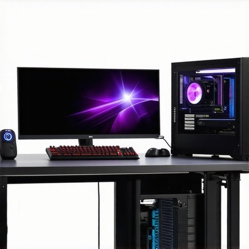 Professional Workstation Maintenance and Setup Close up of a clean professional workstation including monitor and keyboard