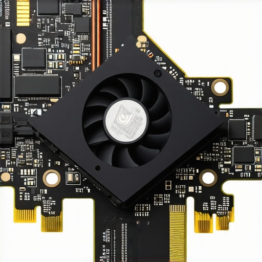 Active Cooling for Gen5 NVMe SSDs High-performance Gen5 NVMe SSD with active cooling heatsink on a workstation motherboard