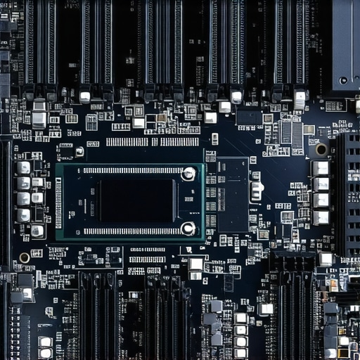 A high-end workstation motherboard showcasing multiple NVMe drives with professional thermal management.