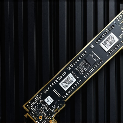 Advanced SSD Thermal Management for Workstations Close up of an NVMe SSD with a heavy duty aluminum heatsink to prevent thermal throttling.