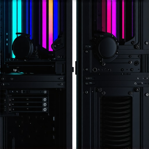 Air Cooling vs Liquid Cooling for Professional Workstations Comparison of a large air cooler and a liquid cooling system inside a high-end PC case