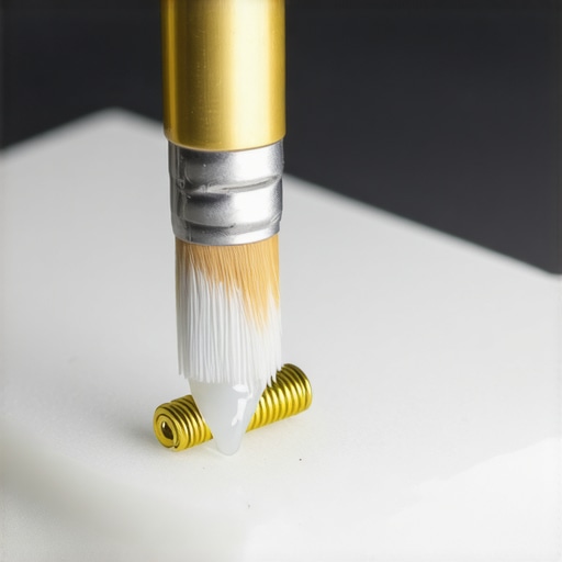 Applying lubricant to a keyboard spring Close-up of fine-tuning a mechanical keyboard switch with lubricant