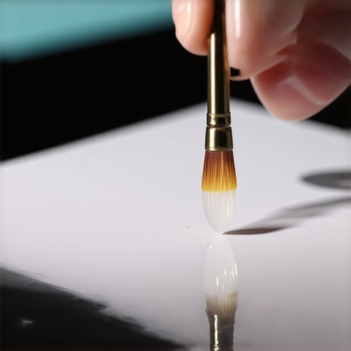 Applying lubricant to a mechanical switch stem Close-up of a brush applying Krytox lube to a mechanical keyboard switch stem for smoothness.