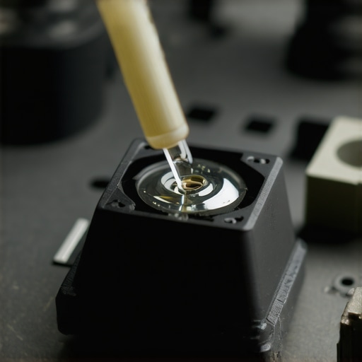 Cleaning a Sticky Mechanical Keyboard Switch Using the straw method to clean a mechanical keyboard switch with isopropyl alcohol.