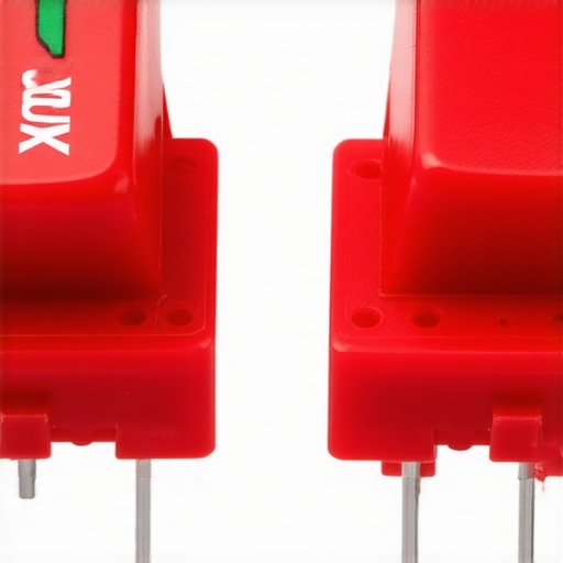 Comparing Genuine and Fake Cherry MX Switches Close-up comparison of authentic vs counterfeit mechanical keyboard switches showing logo and mold details.
