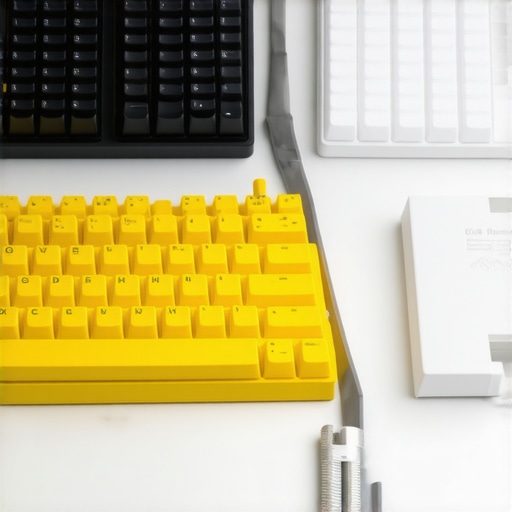 A side-by-side view of keyboard plate materials like brass and polycarbonate to show texture and thickness.