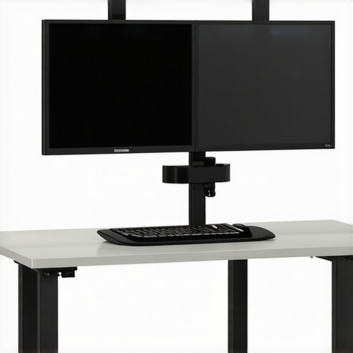Correct Dual Monitor Ergonomic Alignment A professional dual monitor workstation setup showing the correct ergonomic angles and screen height.