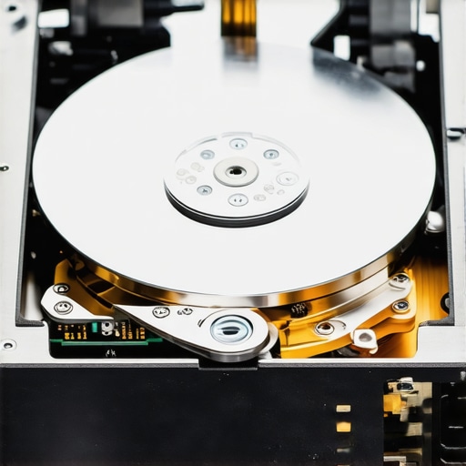 Hard drive mounted with vibration dampening grommets Close up of hard drive vibration reduction using rubber grommets