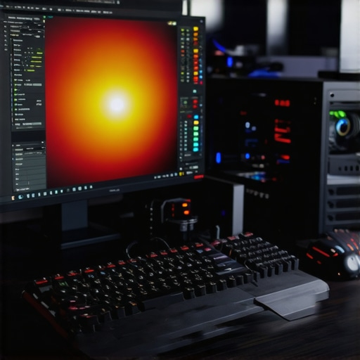 Hardware Color Calibration for Professional Monitors A colorimeter calibrating a professional workstation monitor to ensure color accuracy.