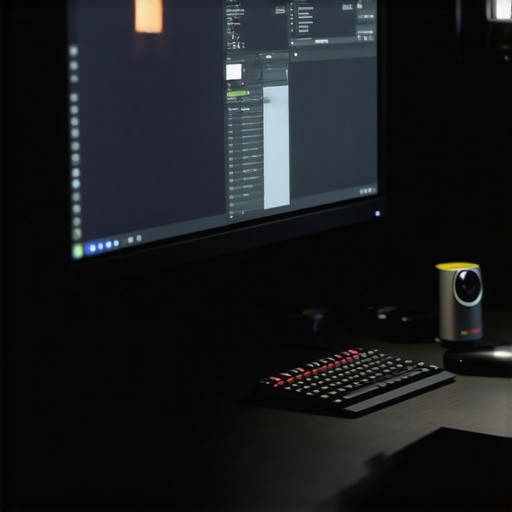 Hardware colorimeter calibration on professional display A professional monitor undergoing hardware calibration for color accuracy.