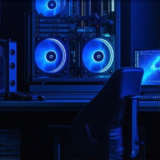 High-End Air Cooling Workstation Interior Close-up of a professional workstation with a large dual-tower air cooler and organized cables.