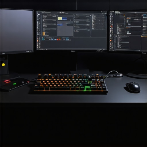 Professional workstation showing air cooling and calibrated monitors for long-term reliability.