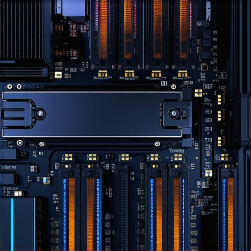 High-End Workstation Hardware Nuances Close-up of professional PC components including air cooling and NVMe storage.