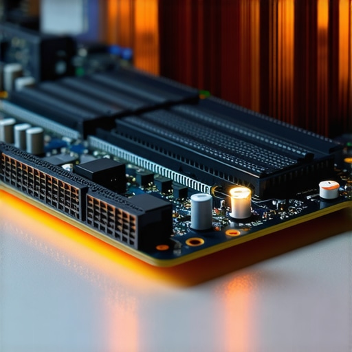 Close up of an NVMe SSD with a copper heatsink on a motherboard.