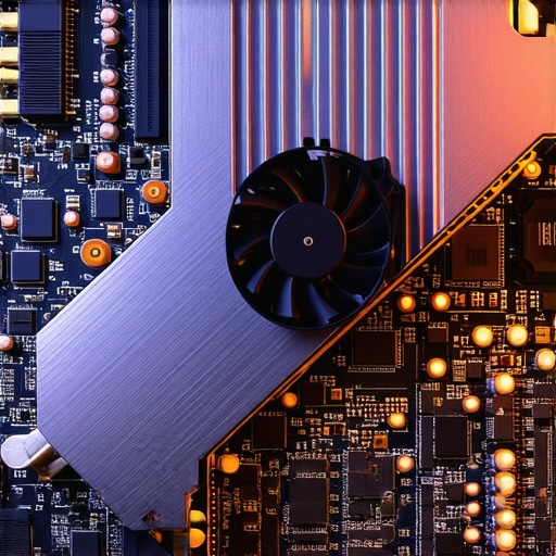 High Performance NVMe SSD with Professional Heatsink Close up of a high-speed NVMe SSD with an advanced cooling heatsink on a workstation motherboard