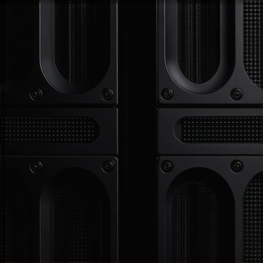 High-Pressure Fans Behind Mesh Intake Close up of static pressure fans installed in a mesh workstation case for better cooling.