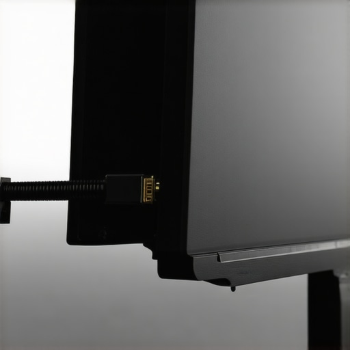 A VESA-certified DisplayPort cable connecting to a professional workstation monitor to prevent screen flickering.
