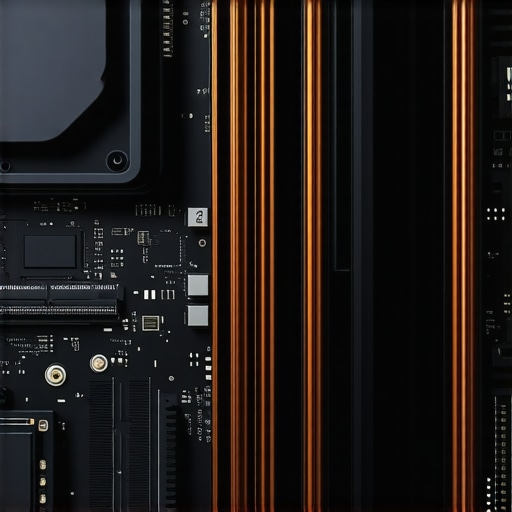 Close up of a large CPU air cooler and NVMe heatsink inside a professional computer case.