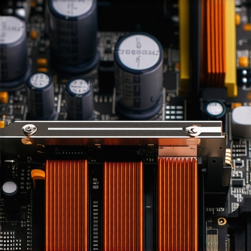 Close up view of GPU inductors and circuit board components