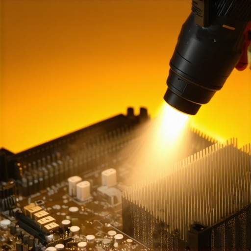 Maintaining Workstation Airflow via Cleaning Cleaning dust from a workstation motherboard with an electric duster
