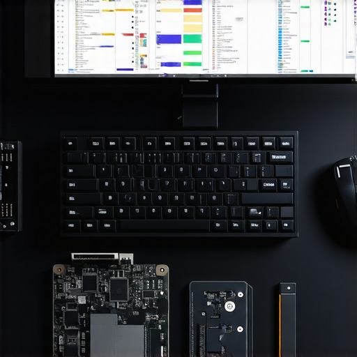 Professional workstation maintenance setup with mechanical keyboard and SSD monitoring tools