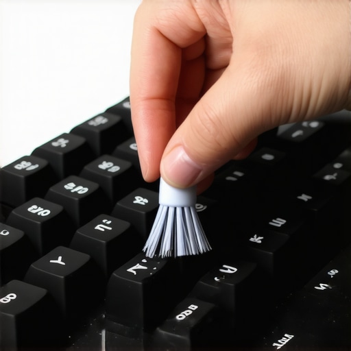 Maintaining a Professional Mechanical Keyboard Macro view of cleaning a mechanical keyboard with PBT keycaps
