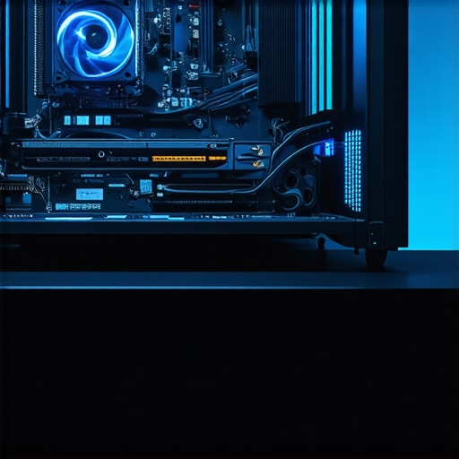 A well-maintained PC workstation interior showing clean cooling fans and organized SSD storage arrays.