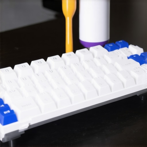 Mechanical Keyboard Maintenance Close-up Professional cleaning a mechanical keyboard to maintain performance and tactile feel.