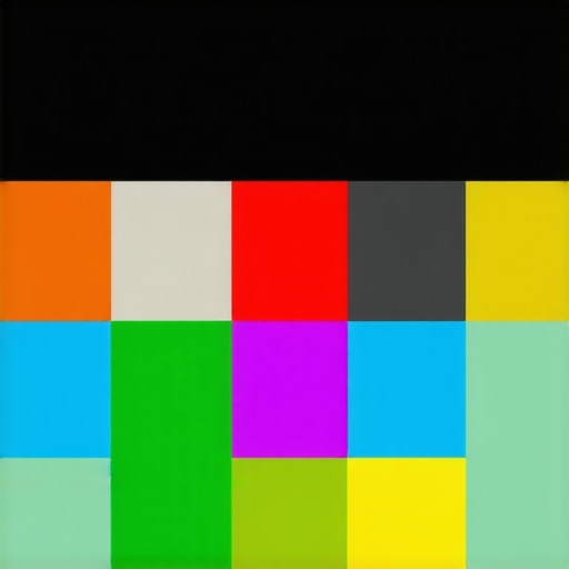 Monitor Uniformity Grid Test Professional monitor showing a color and luminance uniformity test grid.