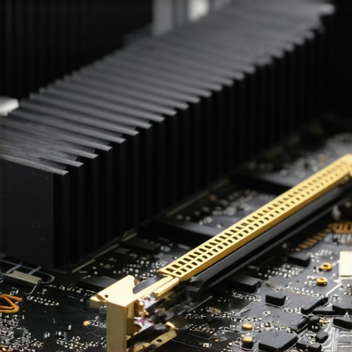 NVMe SSD with Advanced Aluminum Heatsink A high-performance SSD with a heatsink installed on a workstation motherboard.