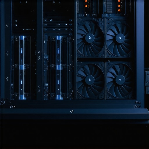 Optimized Airflow in a Multi-GPU Workstation Inside of a professional workstation showing GPU placement and static pressure fans.
