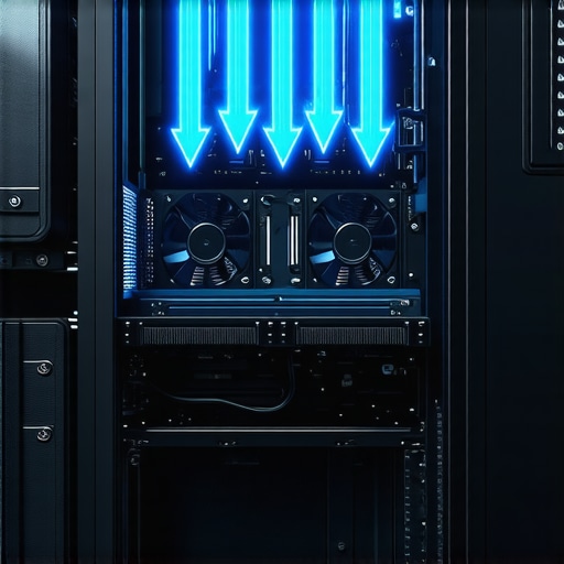 Optimized Bottom-to-Top Airflow Diagram A diagram showing cold air flowing from bottom case fans into a GPU