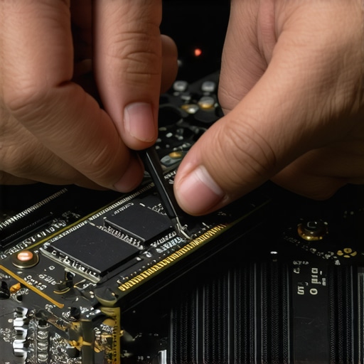 NVMe SSD with heatsink installed on a motherboard