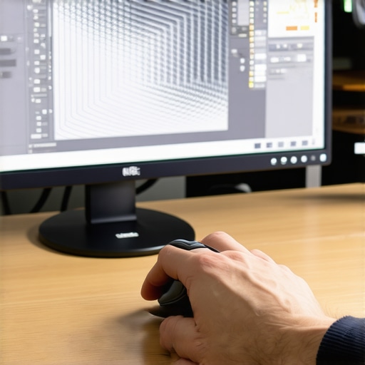 Optimizing mouse precision for creative workflows High-precision mouse being used for graphic design on a professional workstation.