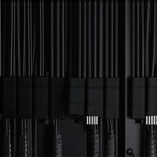 Organized workstation cable routing Professional PC cable management with velcro straps