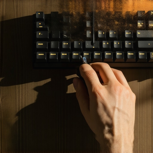 Pro Cleaning Technique for Mechanical Keyboards Electronic air blower cleaning a custom mechanical keyboard