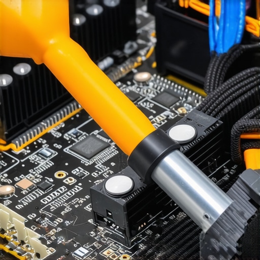 Pro Tool PC Maintenance Using an electric duster to maintain a clean workstation PC interior.