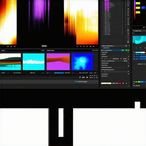 Professional Glossy Monitor for Color Accuracy A professional monitor showing high-contrast color grading in a dark studio setting.