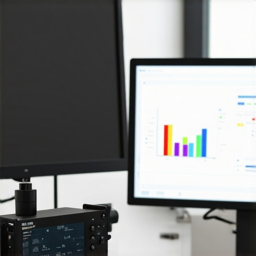 Professional Hardware Calibration for Color Accuracy A hardware colorimeter tool calibrating a professional workstation monitor.