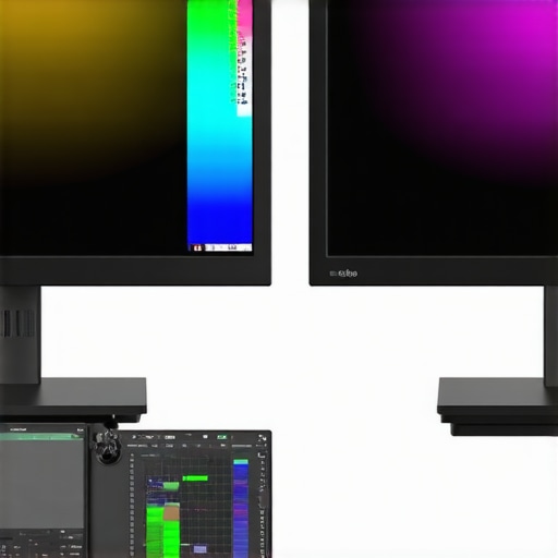 Professional Monitor Calibration Process A professional monitor being calibrated with a colorimeter in a dark studio