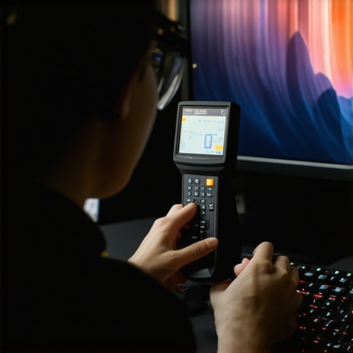 Calibrating a professional 4K monitor using a hardware colorimeter for color accuracy.