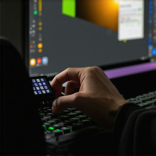 Professional Monitor Calibration Routine A specialist calibrating a professional monitor for color accuracy.