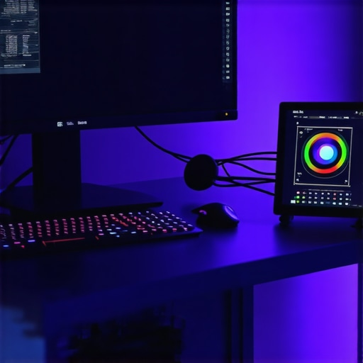 Hardware colorimeter attached to a professional monitor for long-term color accuracy maintenance.