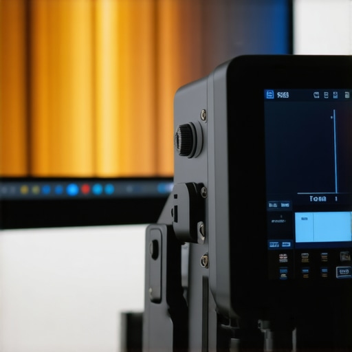 Professional Monitor Calibration in Progress A colorimeter being used to calibrate a professional workstation monitor for color accuracy.