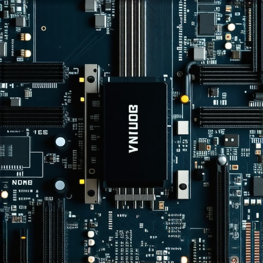 Professional NVMe SSD with Active Cooling An NVMe Gen5 SSD featuring a specialized heatsink and fan for thermal management in a professional workstation.