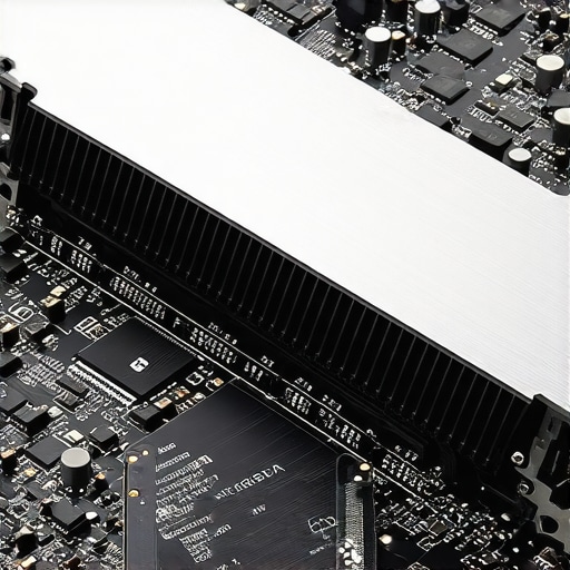 Professional NVMe SSD with Dedicated Heat Sink A high-performance NVMe SSD equipped with a thermal heat sink to prevent performance throttling in a workstation.